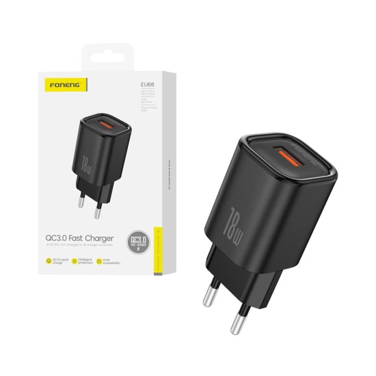 Foneng Adapter EU68 USB-A 18W Black